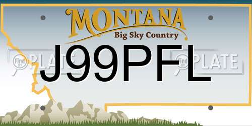 J99PFL Montana License Plate
