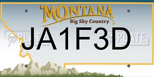 JA1F3D Montana License Plate