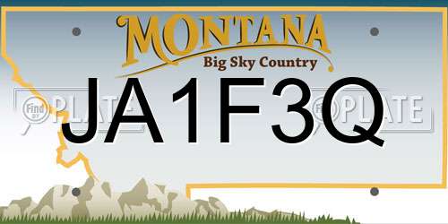 JA1F3Q Montana License Plate