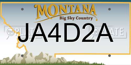 JA4D2A Montana License Plate