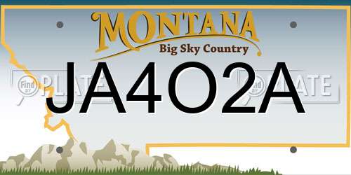 JA4O2A Montana License Plate