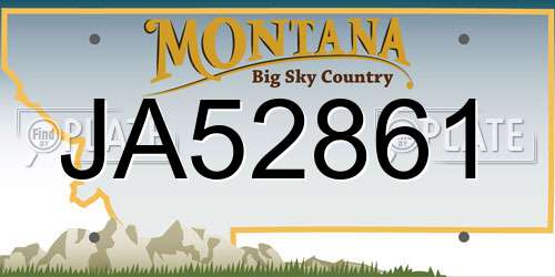 JA52861 Montana License Plate