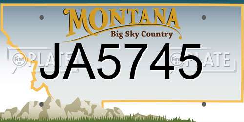 JA5745 Montana License Plate