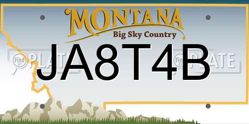 JA8T4B Montana License Plate