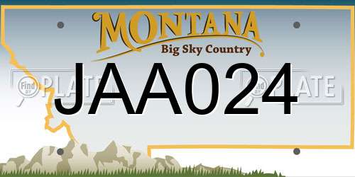 JAA024 Montana License Plate
