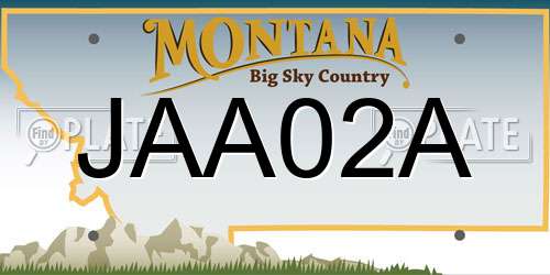 JAA02A Montana License Plate