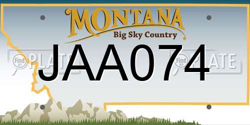 JAA074 Montana License Plate