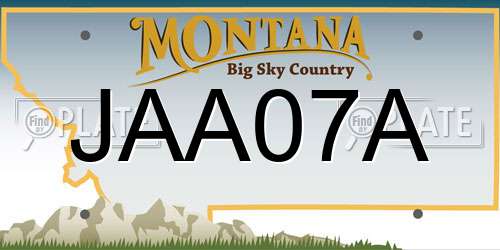 JAA07A Montana License Plate