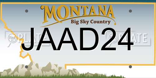 JAAD24 Montana License Plate