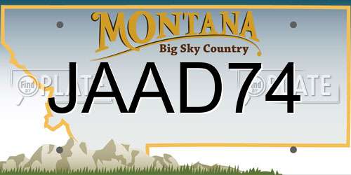 JAAD74 Montana License Plate