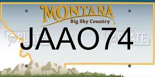 JAAO74 Montana License Plate