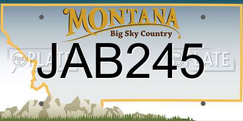 JAB245 Montana License Plate