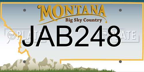 JAB248 Montana License Plate