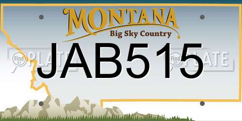 JAB515 Montana License Plate