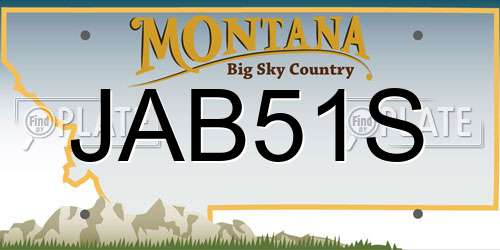JAB51S Montana License Plate