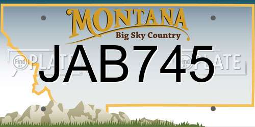 JAB745 Montana License Plate
