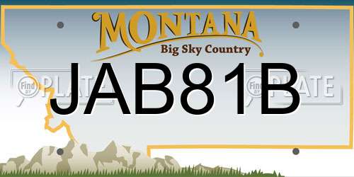 JAB81B Montana License Plate