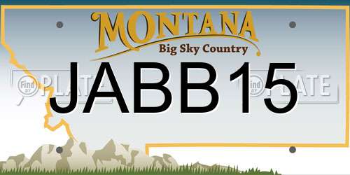 JABB15 Montana License Plate