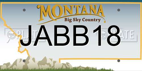 JABB18 Montana License Plate