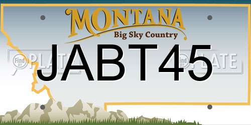 JABT45 Montana License Plate