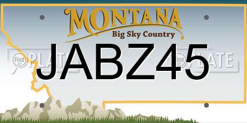 JABZ45 Montana License Plate