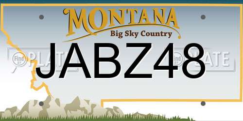 JABZ48 Montana License Plate