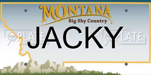 JACKY Montana License Plate
