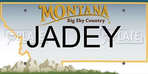 JADEY Montana License Plate