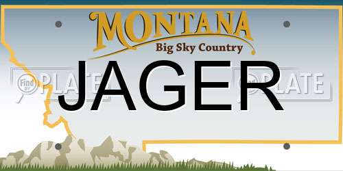 JAGER Montana License Plate