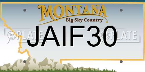 JAIF30 Montana License Plate