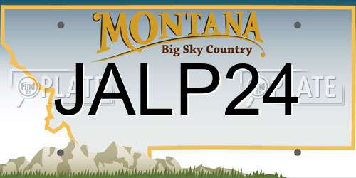 JALP24 Montana License Plate