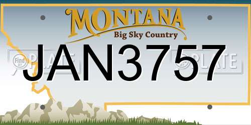 JAN3757 Montana License Plate
