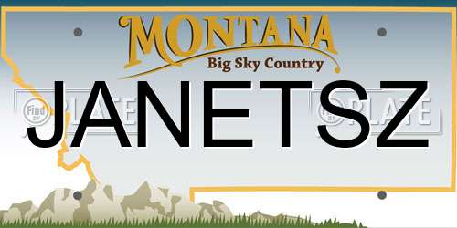 JANETSZ Montana License Plate