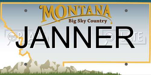 JANNER Montana License Plate