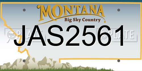 JAS2561 Montana License Plate
