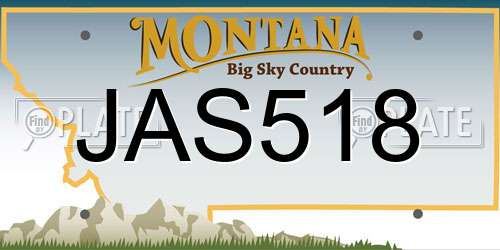JAS518 Montana License Plate