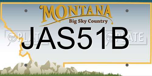 JAS51B Montana License Plate