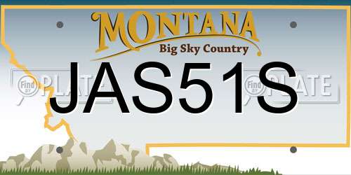 JAS51S Montana License Plate