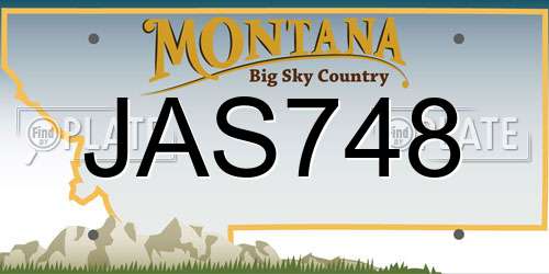 JAS748 Montana License Plate