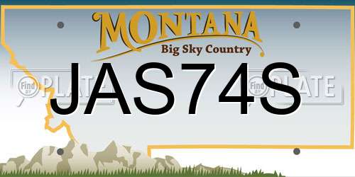 JAS74S Montana License Plate
