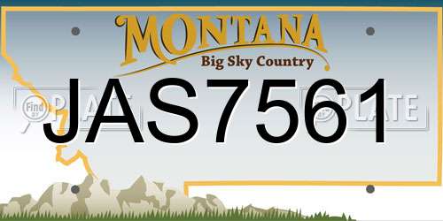 JAS7561 Montana License Plate