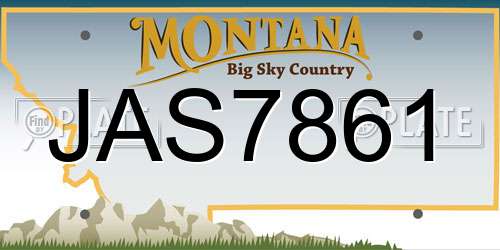 JAS7861 Montana License Plate