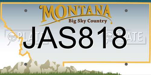 JAS818 Montana License Plate