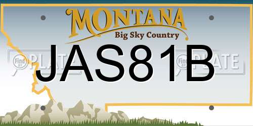 JAS81B Montana License Plate