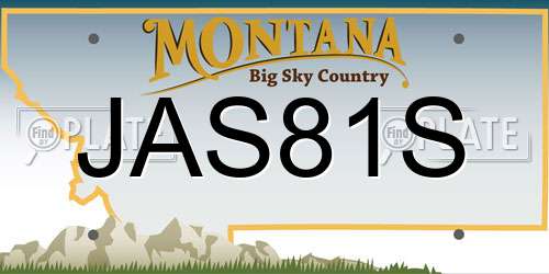 JAS81S Montana License Plate