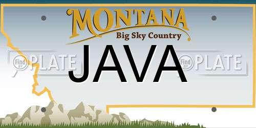 JAVA Montana License Plate