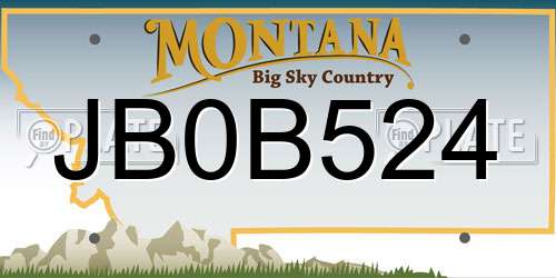 JB0B524 Montana License Plate