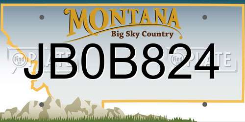 JB0B824 Montana License Plate