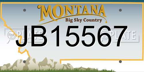 JB15567 Montana License Plate