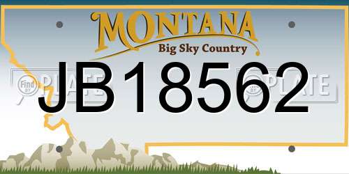 JB18562 Montana License Plate